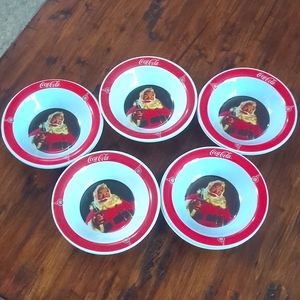 COCA COLA Set of 10 Vintage Santa Claus  Gibson Melamine Christmas Plates